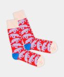 - Socken in Rot mit Tier Motiv/Muster