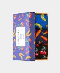 - Socken-Geschenkbox in Blau Schwarz mit Früchte Essen Motiv/Muster