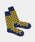 - Socken in Gelb mit Herz Motiv/Muster