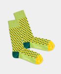 - Socken in Gelb Grün mit Dice Geometrisch Motiv/Muster