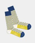 - Socken in Beige Grün mit Dice Geometrisch Motiv/Muster