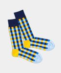 - Socken in Gelb Blau mit Geometrisch Motiv/Muster