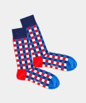- Socken in Blau Rot mit Geometrisch Motiv/Muster