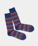 - Socken in Blau mit Streifen Motiv/Muster