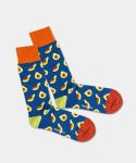 - Socken in Blau mit Früchte Avocado Motiv/Muster