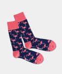 - Socken in Blau mit Tier Flamingo Motiv/Muster