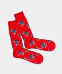 - Socken in Rot mit Blumen Motiv/Muster