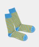 - Socken in Gelb Blau mit Streifen Motiv/Muster