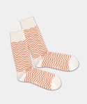 - Socken in Orange Weiss mit Streifen Motiv/Muster