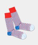 - Socken in Blau Rot mit Dice Geometrisch Motiv/Muster