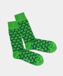 - Socken in Grün mit Herz Motiv/Muster