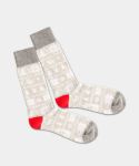 - Socken in Grau mit Nordisch Motiv/Muster