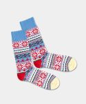 - Socken in Blau mit Nordisch Motiv/Muster