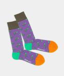 - Socken in Violett mit Tier Motiv/Muster
