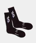 - Socken in Schwarz mit Schriftzug Motiv/Muster