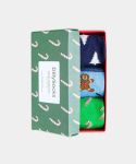 - Socken-Geschenkbox in Blau Grün mit Weihnachten Motiv/Muster