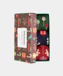 - Socken-Geschenkbox in Blau Rot Grün mit Weihnachten Motiv/Muster