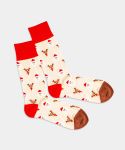 - Socken in Beige mit Weihnachten Motiv/Muster