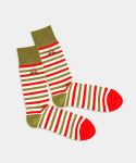 - Socken in Grün Rot mit Weihnachten Motiv/Muster