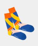 - Socken in Blau Gelb mit Geometrisch Motiv/Muster