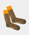 - Socken in Grün mit Geometrisch Motiv/Muster