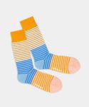 - Socken in Blau Beige mit Streifen Motiv/Muster