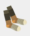 - Socken in Grün Braun mit Streifen Motiv/Muster