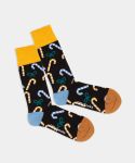 - Socken in Schwarz mit Weihnachten Motiv/Muster