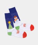 - Socken in Blau mit Weihnachten Motiv/Muster
