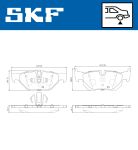 SKF Bremsbelagsatz, Scheibenbremse VKBP 90181 hinten rechts links  für BMW 34216774692 34216767148 34216773161