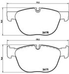 BREMBO Bremsbelagsatz, Scheibenbremse vorne rechts links ohne Zubehör für BMW 34116779293 34112413052 34112413068 P 06 049X