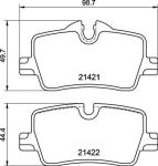 BREMBO Bremsbelagsatz, Scheibenbremse hinten rechts links mit Zubehör für BMW 34206888825 34208844393 P 06 113