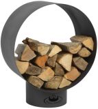 Kaminholzregal Rund Brennholzlager Metall Holzlager Schwarz Ø 58cm