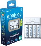 Panasonic USB-Ladegerät BQ-CC61 + 4 Eneloop AA-Batterien
