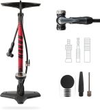 Luftpumpe Sport One in Rot Fahrrad-Stand-Pumpe für alle Ventile mit Manometer