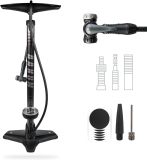 Luftpumpe Sport One in Grau Fahrrad-Stand-Pumpe für alle Ventile mit Manometer