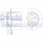 DELPHI Bremsscheibe hinten rechts links voll 298mm für BMW 34211163835 34211164129 34211163669 BG3044