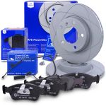 Ate POWERDISC Bremsscheiben +CERAMIC Bremsbeläge +Warnkontakte vorne [Hersteller-Nr. 10696343] für BMW