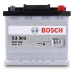 Bosch Starterbatterie S3 002 45Ah 400A 12V Renault: Twingo I, Clio II Vw: Golf IV, Golf V, Caddy I 0092S30020