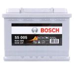 Bosch Starterbatterie S5 005 63Ah 610A 12V Renault: Clio II Vw: Golf IV, Golf VI, Golf V, Caddy I 0092S50050