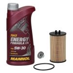 Inspektionspaket mit Mannol Energy Formula 5W-30 1L Opel Adam Chevrolet Aveo