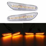 Paar Klarglas 18 LED Seitenmarkierungsleuchten Blinker Signallampen Gelb Für BMW E82 E88 E60 E61 E90 E91 E92 E93 E46