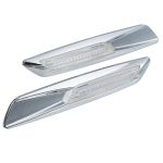 1 Paar gelbe Seitenmarkierungsleuchte Chrom + Rauch / Chrom + Klar Für BMW E60 E61 E81 E82 E88 E90 E91 E92 E93
