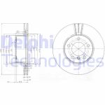 DELPHI Bremsscheibe vorne rechts links belüftet 300mm für BMW (BRILLIANCE) 34116854998 34116772669 BG3998C