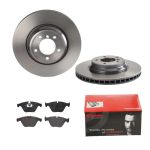 BREMBO Bremsensatz-Vorderachse COATED DISC LINE / STANDARD Bremsensatz, Scheibenbremse vorne rechts links innenbelüftet 348mm für BMW 34116790760 3411