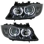 Scheinwerfer Angel Eyes BMW E90 E91 Bj. 2005-2008 Schwarz