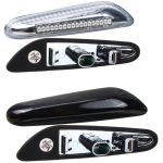 Paar dynamische Seitenmarkierungs-Repeater-LED-Leuchten für BMW E46 E60 E82 E88 E90 E92 E93 (weiße Linse Gelbes Licht)