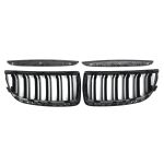 One Paar Auto Matt Schwarz Front Niere Doppel Slat Grille Set für BMW E90 E91 2005-2008