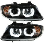 Scheinwerfer Set 3D U LED Angel Eyes für BMW 3er E90 E91 Bj. 05-08 Limo Touring