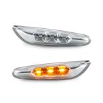LLCTOOLS Rückleuchte »LED Seitenblinker Chrom Blinker kompatibel mit BMW E46 E90 E91 E60 E61 E82 E87«